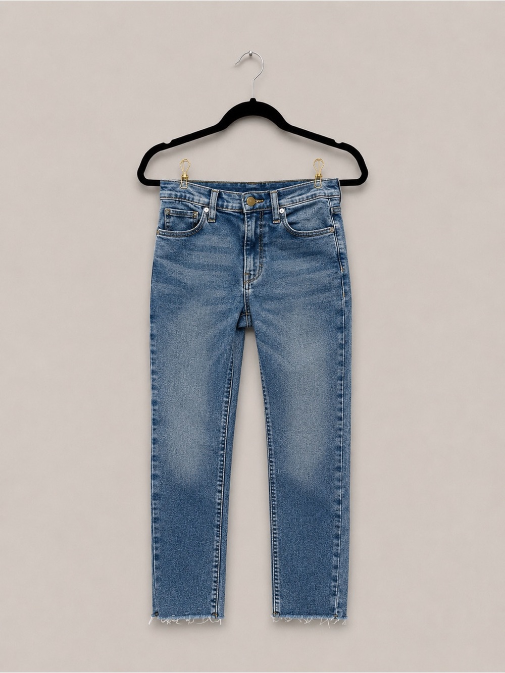 Banana Republic Light Blue High Rise Skinny Jeans with Contrast Stitching